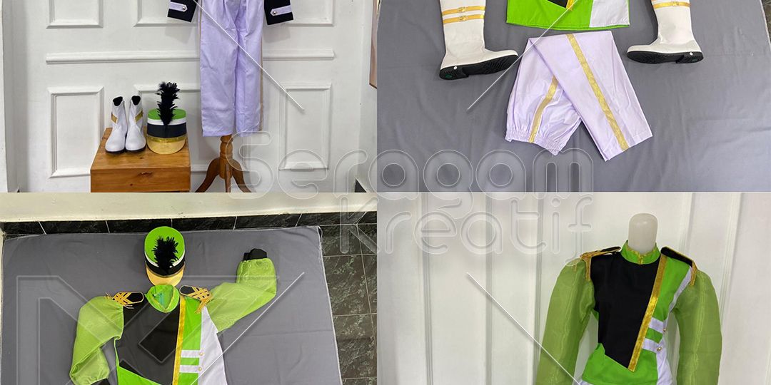 Seragam Drumband TK Hijau Lengkap dengan Aksesoris